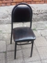 Метални столове тапицирани с кожени седалки и облегалкии, снимка 1