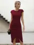 Дамска рокля bodycon , за  коктейли  и официални събития ,  прилягаща фигура – Бордо L, снимка 5
