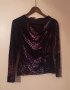 Нова блуза черна с кадифе вечерна с етикет L размер, снимка 1 - Блузи с дълъг ръкав и пуловери - 38271978