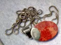 РАЗКОШЕН СРЕБЪРЕН МЕДАЛЬОН СРЕБРО 925 с ШЛИФОВАН НАТУРАЛЕН ЧЕРВЕН КОРАЛ и СРЕБЪРНА 925 ВЕРИЖКА 44754, снимка 11