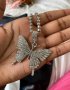 Уникално гердначе пеперуда с кристали , снимка 4