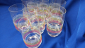Ретро стъклени чаши за безалкохолно, цветни кантове – 10 бр, снимка 7