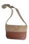 Дамска плетена чанта, беж и кафяво, ръчно изработена, снимка 3