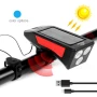 Фар за велосипед с клаксон, 2200 mAh Powerbank и соларно зареждане, снимка 1