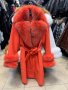 Дамско луксозно палто кашмир вълна и лисица код 281