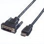 Кабел DVI към HDMI Digital One SP01216 Черен, 2м DVI-D 18+1 to HDMI 2K Full HD M/M, снимка 3