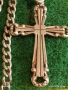Сребърно колие с Кубинска плетка и масивен кръст с декоративен дизайн ювелирна изработка 31219, снимка 6