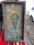 Стара домашна икона - ръчно рисувана върху дъска, снимка 1