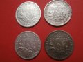 Сребърни монети 50 сантима 1900, 1904, 1913 и 1918, снимка 2