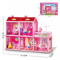 ✨Детска двуетажна къща с кукла и обзавеждане, снимка 1 - Кукли - 36692972