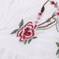 Дамски памучен топ в бяло с бродирани цветя, снимка 14 - Корсети, бюстиета, топове - 40494460