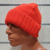 Нова зимна шапка Марекс с подгъв в неонов цвят, снимка 3 - Шапки - 30820248