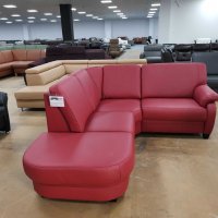 Червен кожен ъглов диван "KS6072" - естествена кожа, снимка 2 - Дивани и мека мебел - 39688083