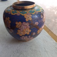 Красива стара колекционерска ваза Клоазоне, снимка 5 - Антикварни и старинни предмети - 34348675