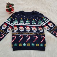 Коледен пуловер H&M 80/86, снимка 4 - Бебешки блузки - 31806153