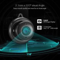 Мини Панорамна Камера - WiFi Camera V380, Черна, снимка 6 - HD камери - 34096372