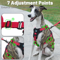 Paworld Escape регулируем нагръдник за големи кучета (розово червено, зелено сиво XL), снимка 5 - Печки, фурни - 44913155