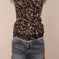 Прозрачна блуза с къс ръкав Zara, снимка 1 - Корсети, бюстиета, топове - 44709669