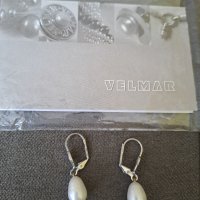 Обеци бели и черни перли на Velmar нови, снимка 2 - Обеци - 39544419