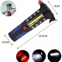 Работна лампа LED Фенер ZJ-809 за кола с авариен чук, нож, магнит, снимка 2 - Аксесоари и консумативи - 38837061