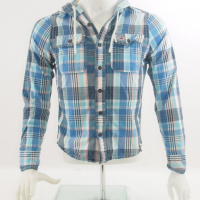Риза с качулка Hollister by A&F Light Blue S Small M Med, снимка 2 - Ризи - 36550625