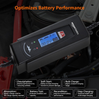 Amazon Basics 2A/4A Автоматично смарт 6V/12V зарядно устройство за батерии с функция за тестване, снимка 6 - Аксесоари и консумативи - 44518722
