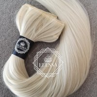 Натурални Екстеншъни Комплект от 200 грама Коса / 60 см, Цвят - Платинено Рус КОД Т225, снимка 4 - Аксесоари за коса - 29137553