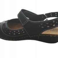 Черни анатомични дамски сандали, снимка 4 - Сандали - 36850187