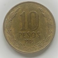 10 песо 1995 Чили, снимка 1 - Нумизматика и бонистика - 39255089