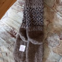 Ръчно плетени мъжки чорапи от вълна, размер 42, снимка 2 - Спортни дрехи, екипи - 42776001