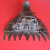 Дървена маска дявол демон , снимка 4 - Колекции - 29153464