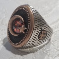 Турски сребърен пръстен 925 проба , снимка 5 - Пръстени - 44202531