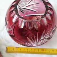 Немска ваза от фасетиран цветен кристал , снимка 5 - Вази - 31481384