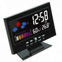 8082 Настолен часовник с голям дисплей, цветна метеорологична станция, снимка 7 - Други стоки за дома - 34987982