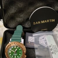 San Martin Tunа-Автоматичен бронзов часовник ,Японски Механизъм NH36,сапфир,300 м водоустойчив, снимка 8 - Мъжки - 40481710