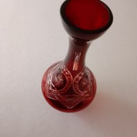 Кристална гарафа,Ваза цветен червен кристал, снимка 10 - Антикварни и старинни предмети - 42251736