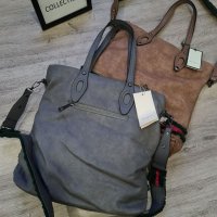 НОВА страхотна чанта G.U.C.C.I в сив цвят с дръжка,тип- TEDDY BEAR + брошка на намаление , снимка 7 - Чанти - 35049003