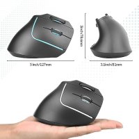 Нова Ергономична безжична мишка с USB приемник за компютър лаптоп работа игри, снимка 2 - Клавиатури и мишки - 42468810
