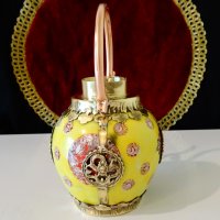 Тибетски чайник,кана от порцелан,мед и месинг. , снимка 6 - Антикварни и старинни предмети - 37512675