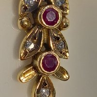 Златен кръст с рубини и брилянти уникат, снимка 6 - Колиета, медальони, синджири - 39145865