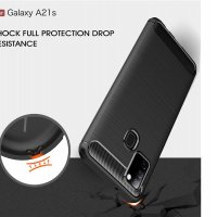 Samsung Galaxy A21S карбон силиконов гръб / кейс, снимка 4 - Калъфи, кейсове - 29438851