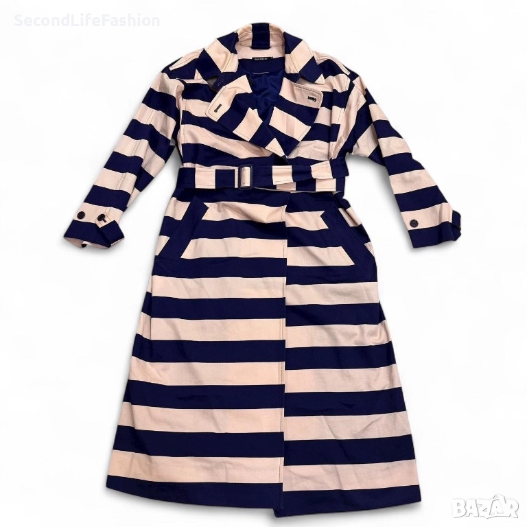 Дамски тренчкот Marimekko Kumu, размер 40, L/XL, памучно, лилаво-розово райета емблематично, снимка 1