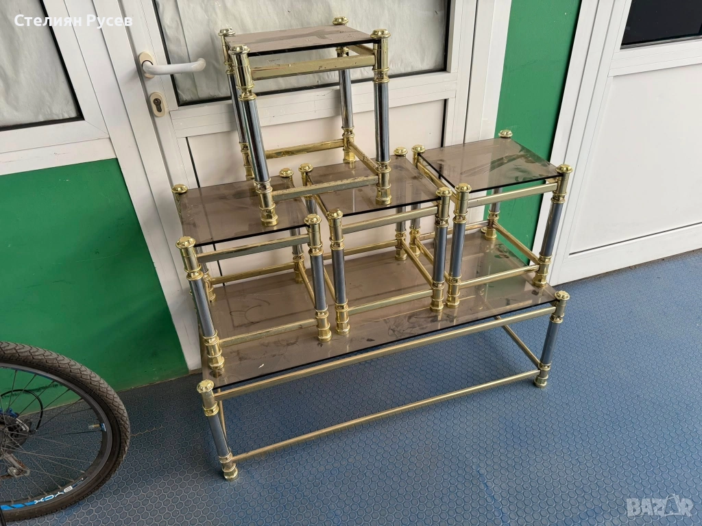 241122    стъклена  маса 105/45см - ОБЩА цена 130 лв или 66.47 евро смр 105/45см е масата , другите , снимка 1