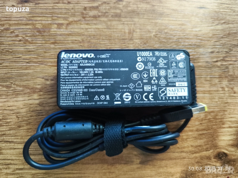 зарядно за лаптоп Lenovo Thinkpad ADLX45NDC3A 20V 2.25A 45W, снимка 1