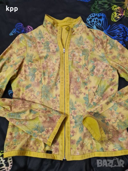 двулицево яке естествена кожа велур, снимка 1