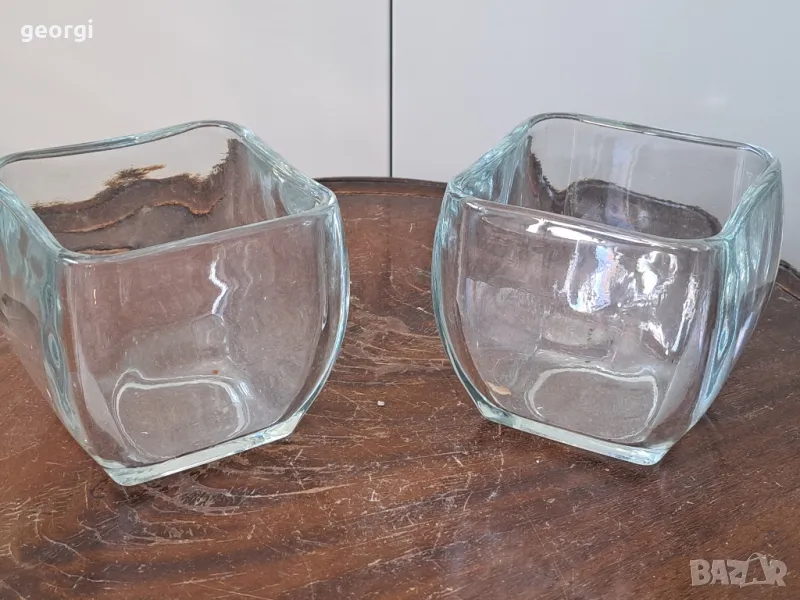 дебелостенен стъклен свещник 19/2, снимка 1