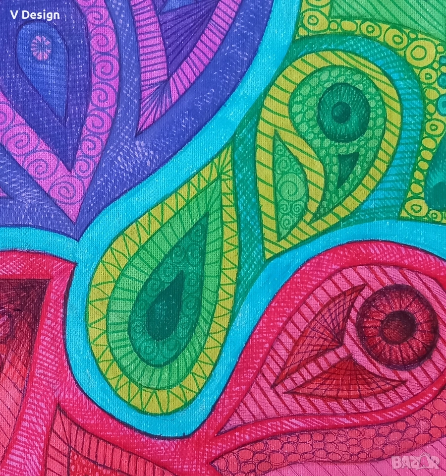 Абстрактна Картина "Сълзици" - пано, снимка 1