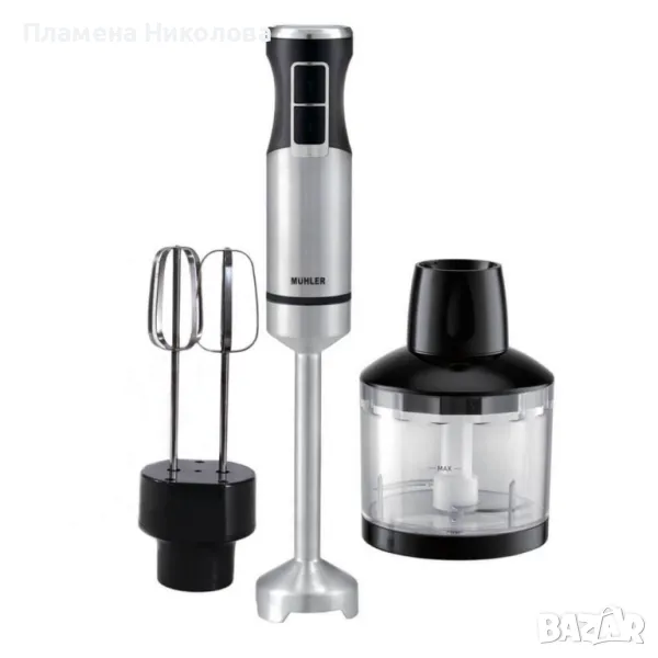 Пасатор с миксер и чопър 3в1 Muhler MB-99S, 1000W, метален, снимка 1