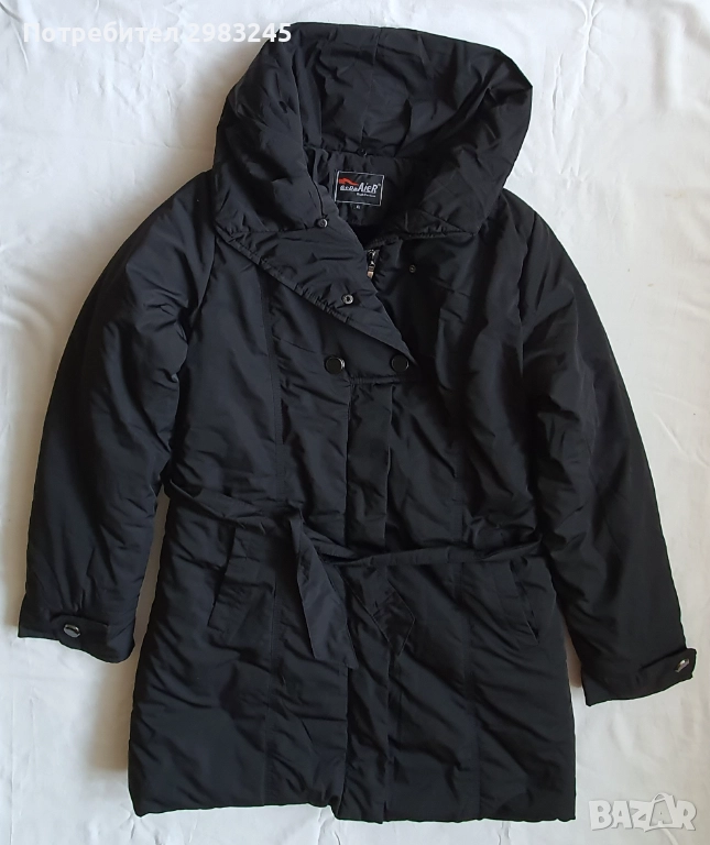 Дамско дълго черно яке , снимка 1