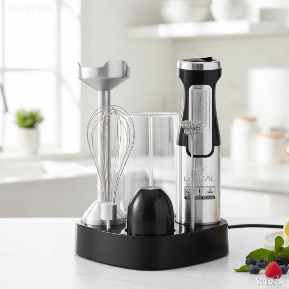 Мощен ръчен блендер Lexical-LHB-1666 6-в-1: Пасиране, разбиване и повече с 800W мощност, снимка 1